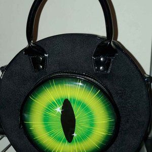 Kreepsville 666 Black Cat Eyeball Bag Purse Handbag